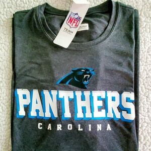 NFL Panthers Dark Gray Tee with Blue and White Logo
